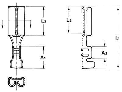 disegno tecnico terminali femmina diritti - 2.8