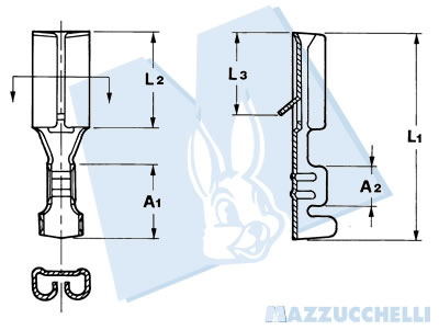 disegno tecnico terminali femmina diritti - 2.8