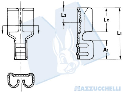disegno tecnico terminali femmina diritti - 2.8