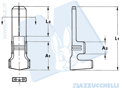 disegno tecnico terminali maschio - 2.8