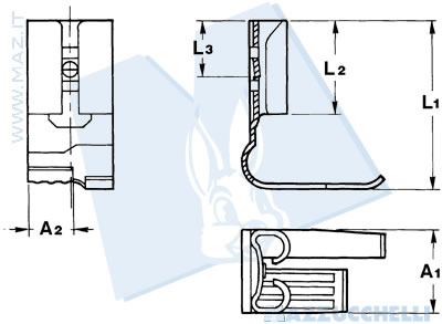disegno tecnico Terminali femmina a bandiera - 4.8