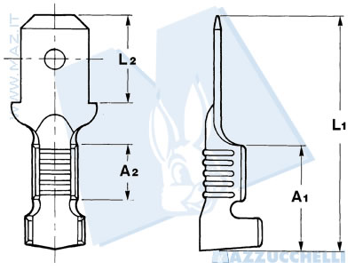 disegno tecnico Terminali maschio - 4.8