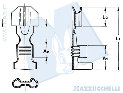 disegno tecnico Terminali femmina diritti passo 5