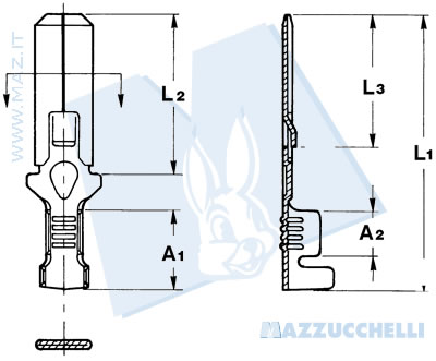 disegno tecnico Terminali maschio passo 5