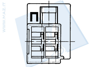 disegno tecnico Blocchetti passo 5 - 2 vie portamaschio