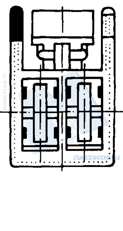 disegno tecnico Blocchetti passo 5 - 2 vie portafemmina