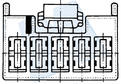 disegno tecnico Blocchetti passo 5 - 5 vie portafemmina