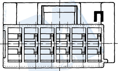 disegno tecnico Blocchetti passo 5 - 6 vie portamaschio