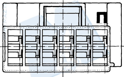 disegno tecnico Blocchetti passo 5 - 6 vie portamaschio
