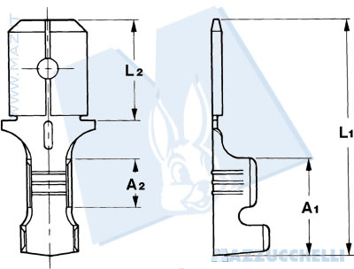 disegno tecnico Terminali maschio - 6.3