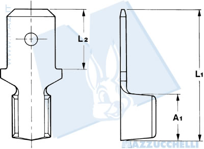 disegno tecnico Terminali maschio - 6.3