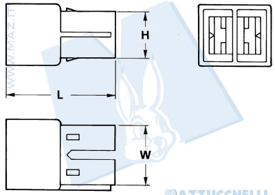disegno tecnico Blocchetti 2 vie portafemmine - 6.3