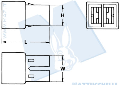 disegno tecnico Blocchetti 2 vie portafemmine - 6.3