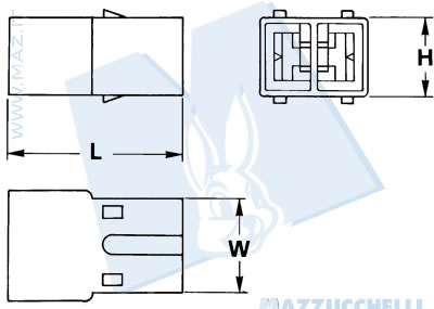 disegno tecnico Blocchetti 2 vie portafemmine - 6.3