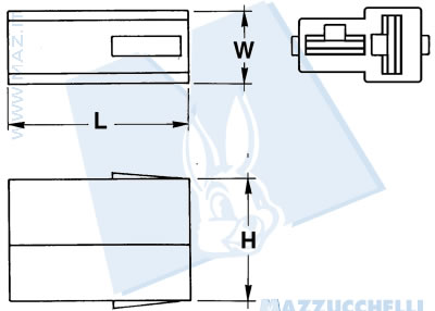 disegno tecnico Blocchetti 2 vie portafemmina - 6.3