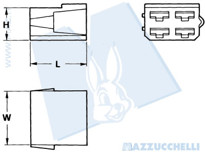 disegno tecnico Blocchetti 4 vie portafemmine - 6.3