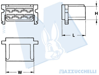 disegno tecnico Blocchetti 6 vie portafemmine  - 6.3