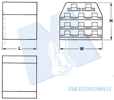 disegno tecnico Blocchetti 11 vie portafemmine - 6.3
