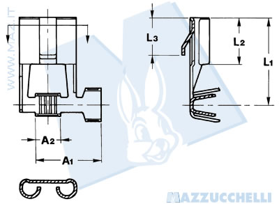 disegno tecnico Terminali femmina a bandiera - 7.8