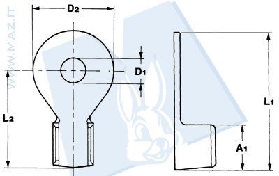 disegno tecnico Terminali ad occhiello
