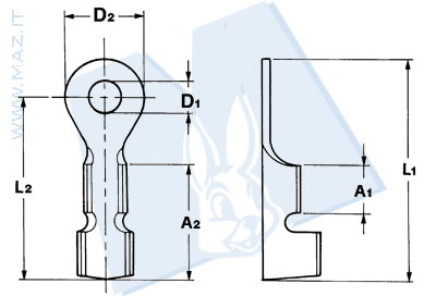 disegno tecnico Terminali ad occhiello