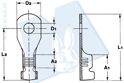 disegno tecnico Terminali ad occhiello