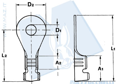 disegno tecnico Terminali ad occhiello