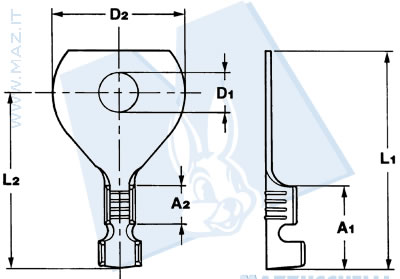 disegno tecnico Terminali ad occhiello