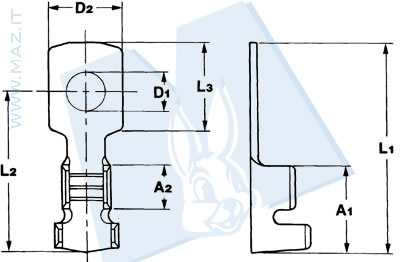 disegno tecnico Terminali ad occhiello