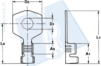 disegno tecnico Terminali ad occhiello