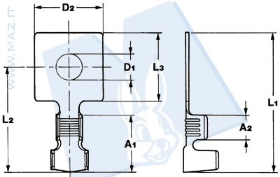 disegno tecnico Terminali ad occhiello