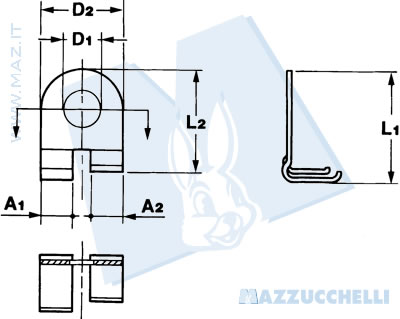 disegno tecnico Terminali ad occhiello a bandiera