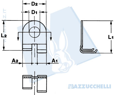 disegno tecnico Terminali ad occhiello a bandiera