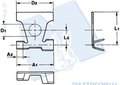 disegno tecnico Terminali ad occhiello a bandiera