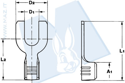 disegno tecnico Terminali a forcella