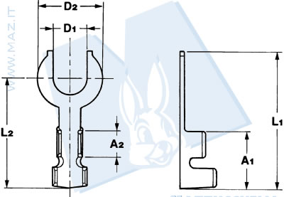 disegno tecnico Terminali a forcella