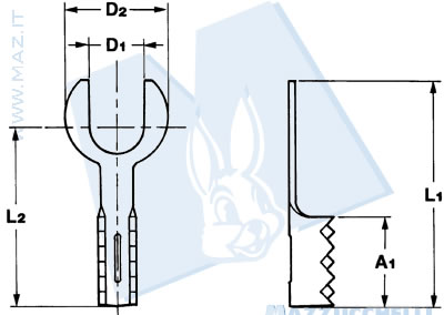 disegno tecnico Terminali a forcella