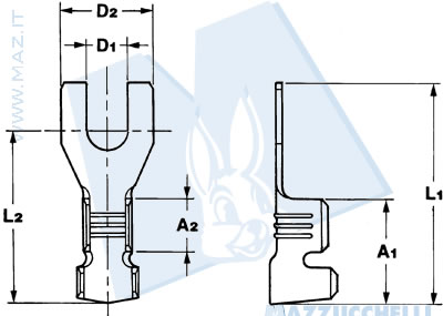 disegno tecnico Terminali a forcella
