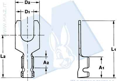disegno tecnico Terminali a forcella