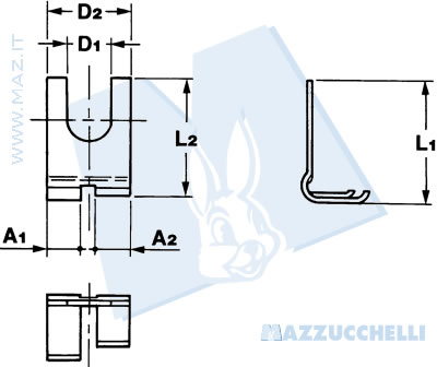 disegno tecnico Terminali forcella a bandiera