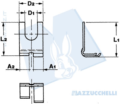 disegno tecnico Terminali forcella a bandiera
