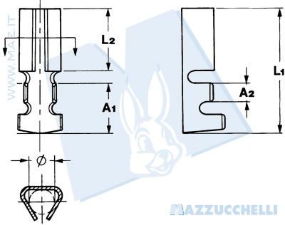 disegno tecnico Terminali per perni