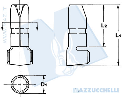 disegno tecnico Terminali cilindrici maschio