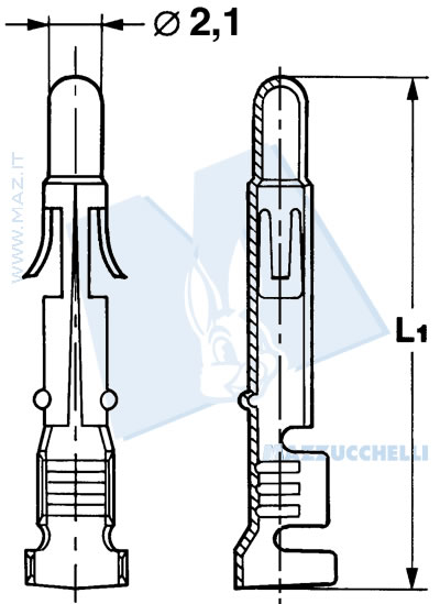 disegno tecnico Terminali maschio tipo 
