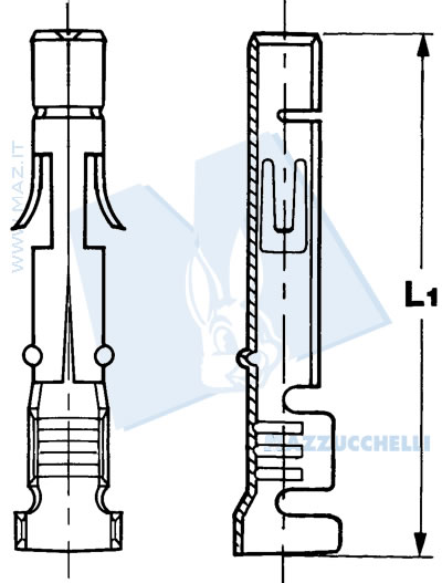 disegno tecnico Terminali femmina tipo 