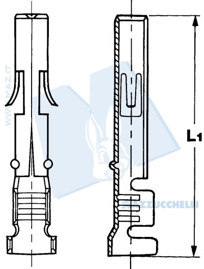 disegno tecnico Terminali femmina tipo 