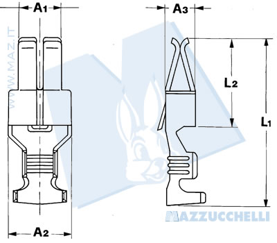 disegno tecnico Terminali Maztimer ad inserimento dolce