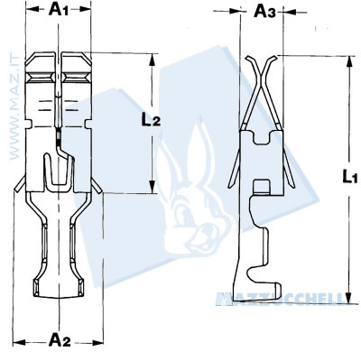 disegno tecnico Terminali Maztimer ad inserimento dolce