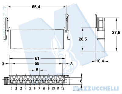 disegno tecnico Blocchetti Maztimer 12 vie