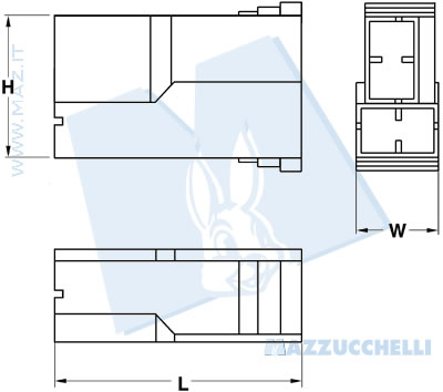 disegno tecnico Blocchetti 2 vie Positive-Lock